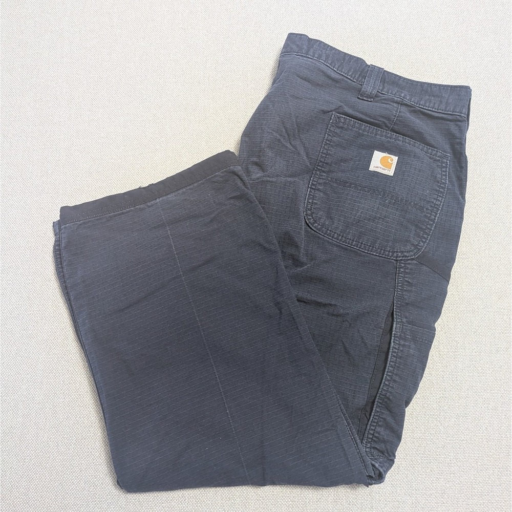Carhartt Pants Men's Navy 44x30 Cargo Work Ripstop Cotton Blend